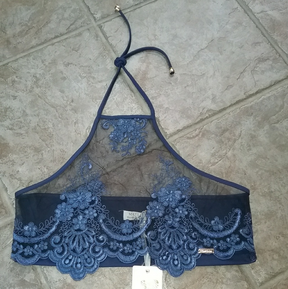 Matilda Lingerie Chemise Bandeau Navy Blue Sz L